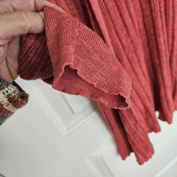 Hooked Up Long Knit Open Cardigan women's LARGE Coral EUC, Beachy, Boho, Casual - Picture 8 of 9